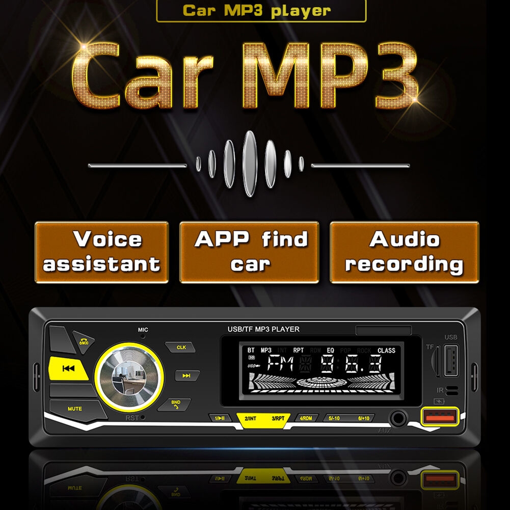 Le Lecteur MP3 D'autoradio 12V Prend En Charge La Stéréo De Lumière De Couleur De Clé USB TF Avec Télécommande Sans Fil