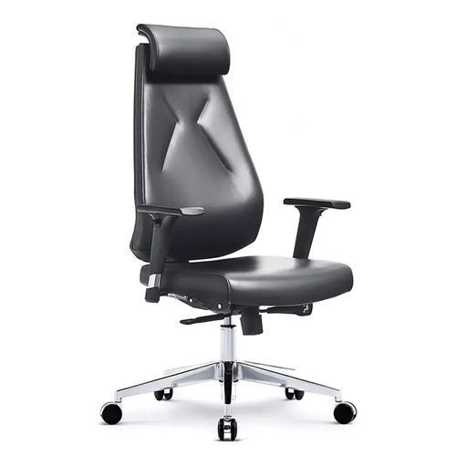 Fauteuil de Direction pivotant en simili cuir et metal noir