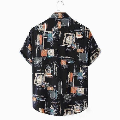 Berrykey Chemise Manches Courtes Pour Homme - Style Hawaïen - Noir
