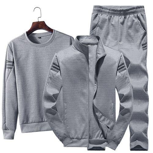 Homme Sport Veste Ensemble + Pantalon+ Sweatshirt 3 Pièces