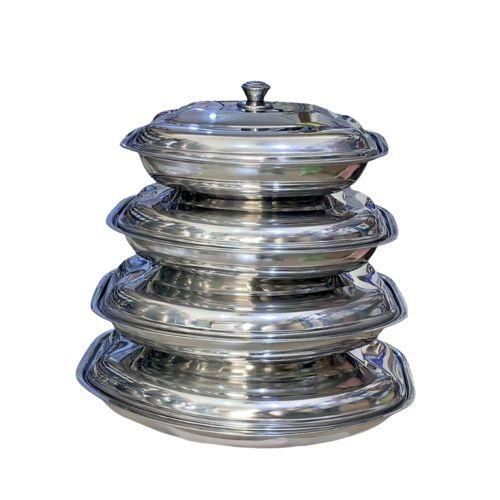 Ensemble De 4 Bols Inox - Set De Table - Avec Couvercle
