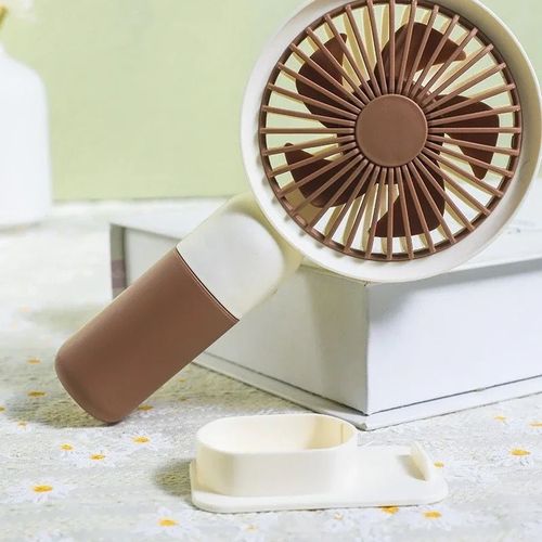 Mini ventilateur portable avec batterie - Support de table -Marron