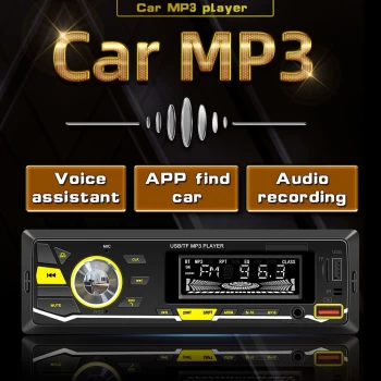 Le Lecteur MP3 D'autoradio 12V Prend En Charge La Stéréo De Lumière De Couleur De Clé USB TF Avec Télécommande Sans Fil