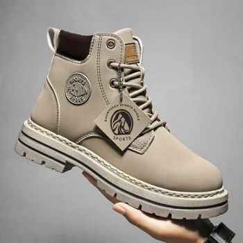 ALagzi 2025 Bottes à la Mode Pour Hommes - Beige